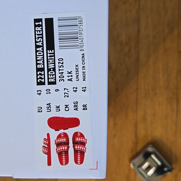 NIB KAPPA 222 BANDA ASTER 1 Red /White Unisex Adult's Size 10 - Picture 7 of 8